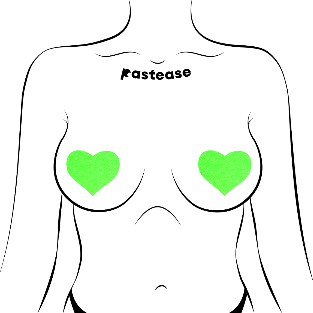 5-Pack: Love: Glow-in-the-Dark Hearts Nipple Pasties by Pastease® o/s
