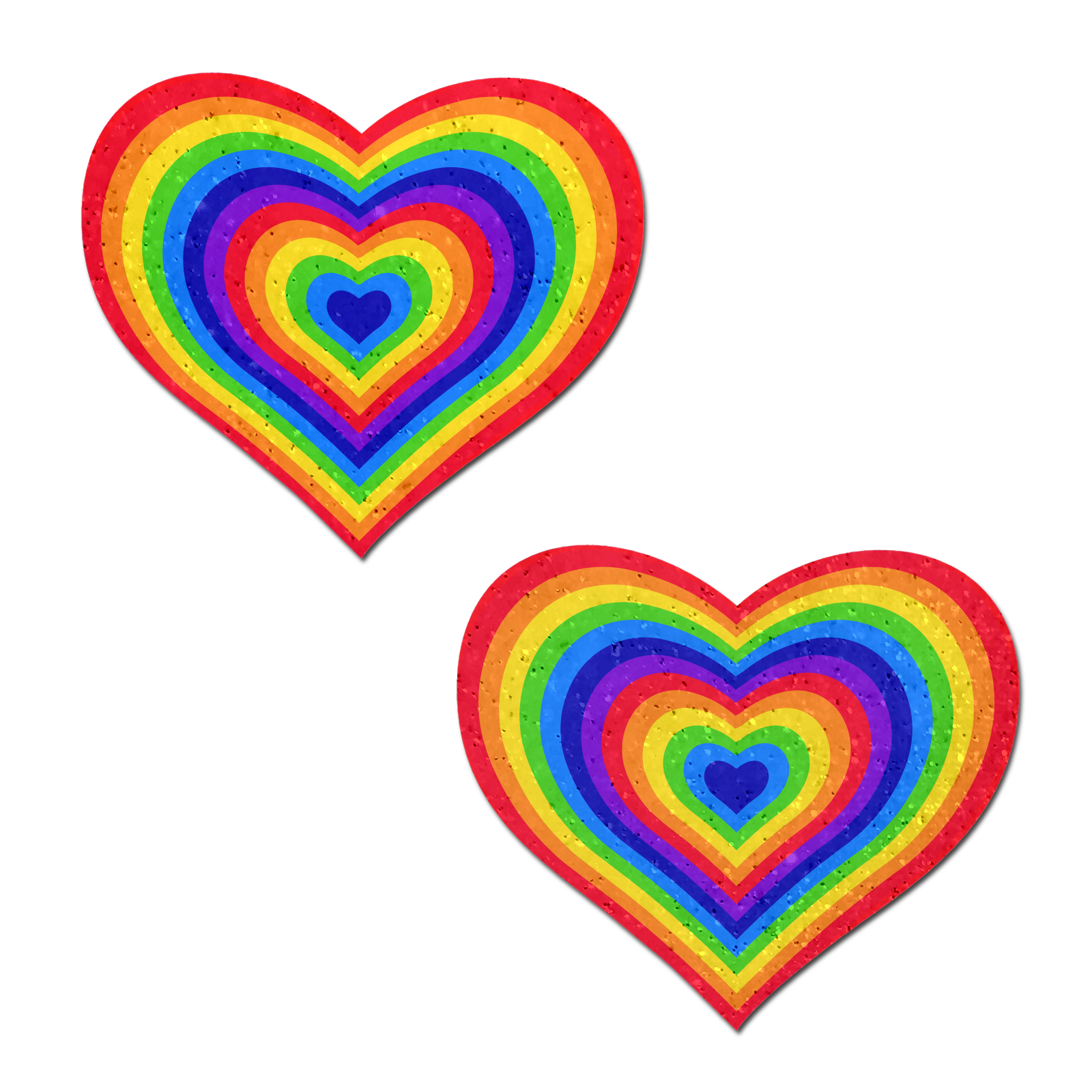5-Pack: Love: Velvet Rainbow Pumping Heart Nipple Pasties by Pastease® o/s