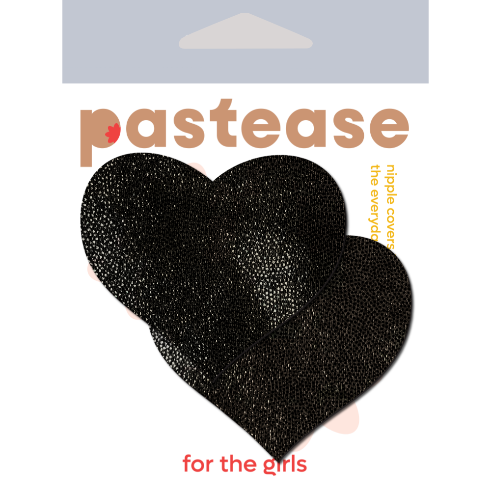 5-Pack: Liquid Black Heart Nipple Pasties by Pastease® o/s