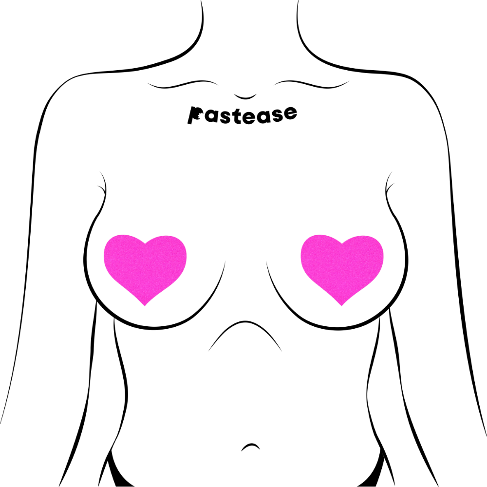 5-Pack: Love: Neon (Blacklight Reactive) Heart Nipple Pasties by Pastease® o/s