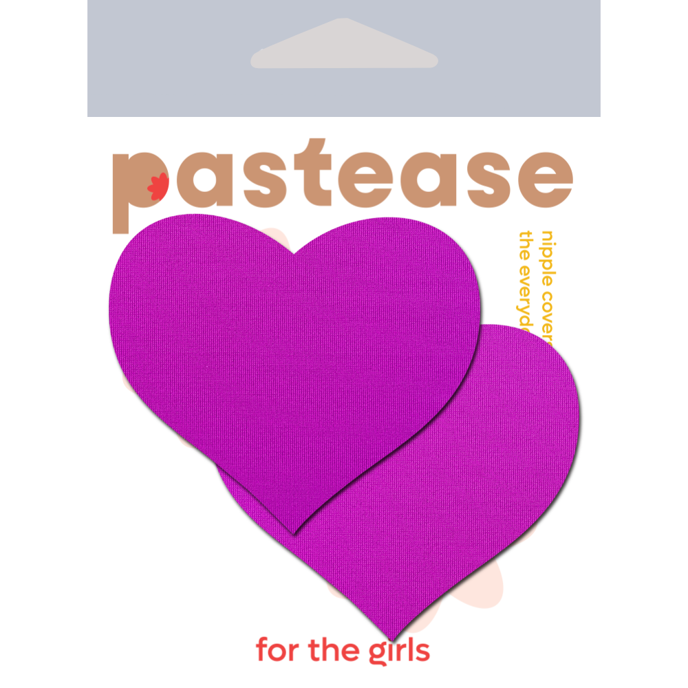 5-Pack: Love: Neon Purple Day-Glow Lycra Heart Nipple Pasties by Pastease® o/s