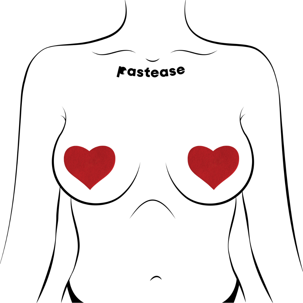5-Pack: Love: Red Heart Ni pple Pasties by Pastease® o/s