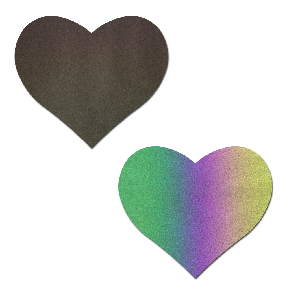 5-Pack: Love: Reflective Rainbow Heart Nipple Pasties by Pastease® o/s