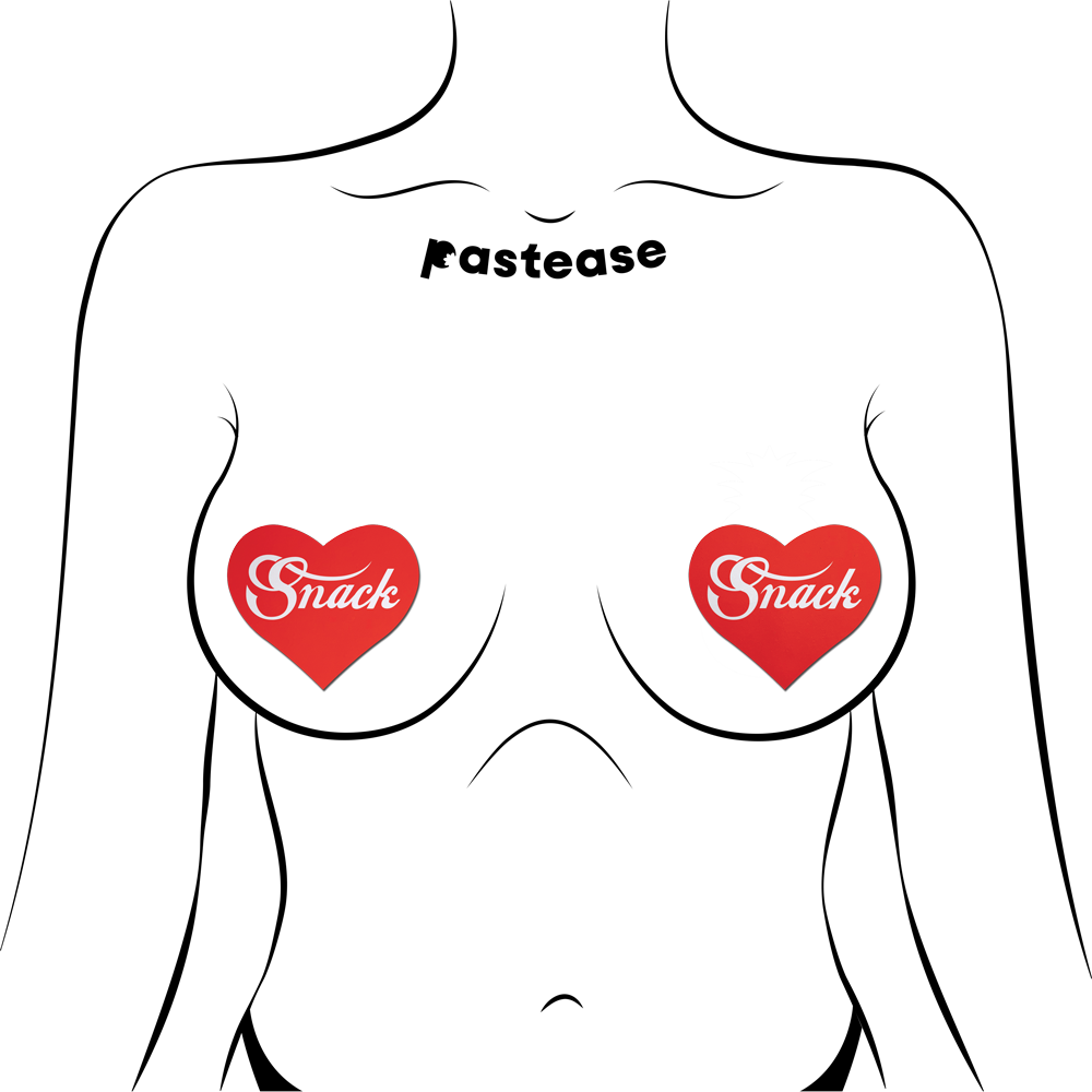 5 Pack: Love: Enjoy 'Snack' Red Heart Pasties Affirmations by Pastease
