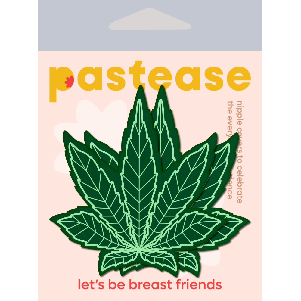 5-Pack: Indica Pot Leaf: Green Weed Nipple Pasties  by Pastease® o/s