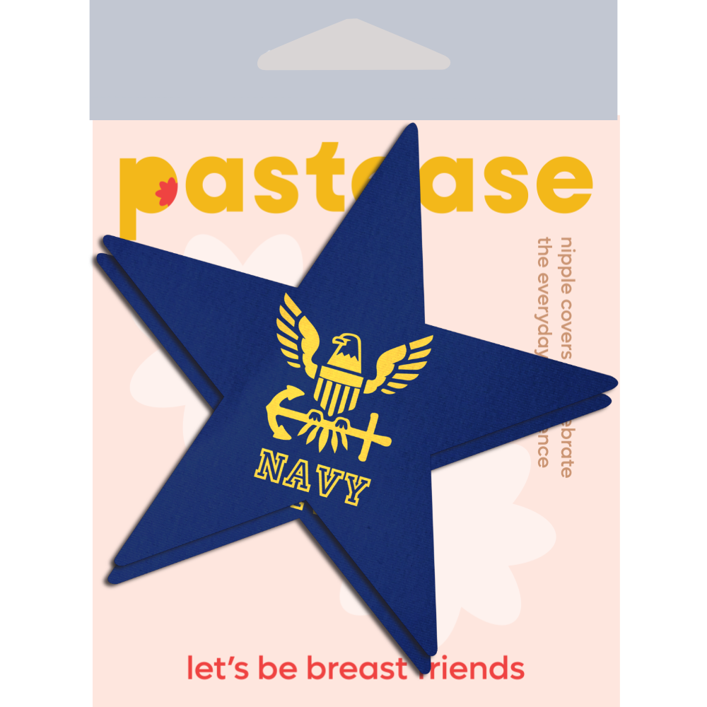5 Pack: Nautical Star: Military US Navy Insignia Yellow on Blue Nipple Pasties by Pastease® o/s