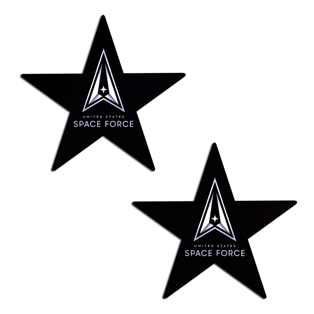 5-Pack: Nautical Star: Military US Space Force Insignia on Black Nipple Pasties by Pastease® o/s