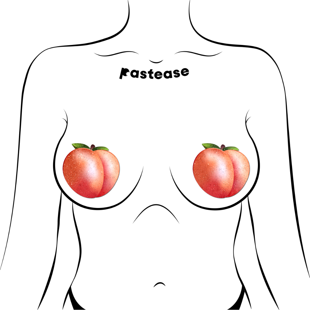 5 Pack: Peach: Fuzzy Sparkling Georgia Peaches Nipple Pasties by Pastease®