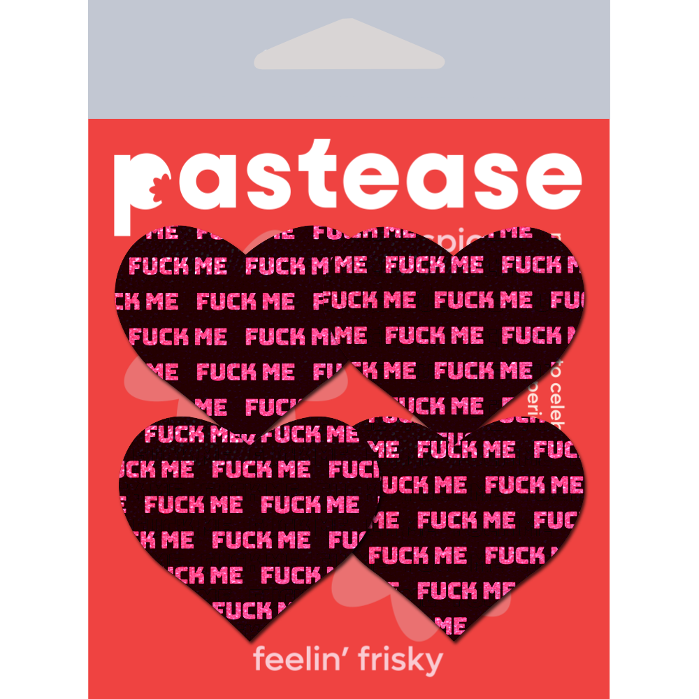 5 Pack: Petites: Two-Pair Small 'Fuck Me' Hearts Nipple Pasties by Pastease®