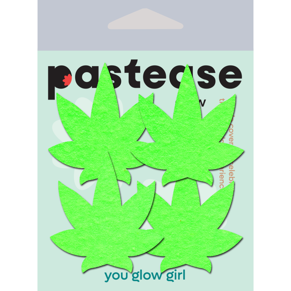5-Pack: Petites: Two-Pair of Small Glow In The Dark Pot Leaf Nipple Pasties by Pastease® o/s