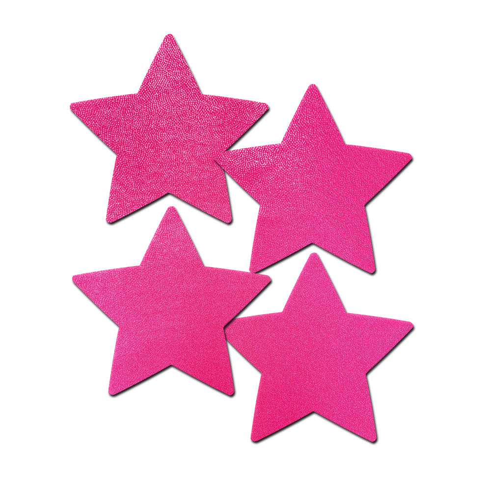 5-Pack: Petites: Two-Pair of Small Neon Pink (backlight reactive) Star Nipple Pasties by Pastease® o/s