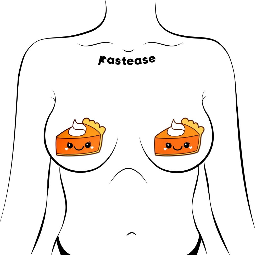 5-Pack: Pie: Happy Kawaii Pumpkin Pie Nipple Pasties by Pastease® o/s
