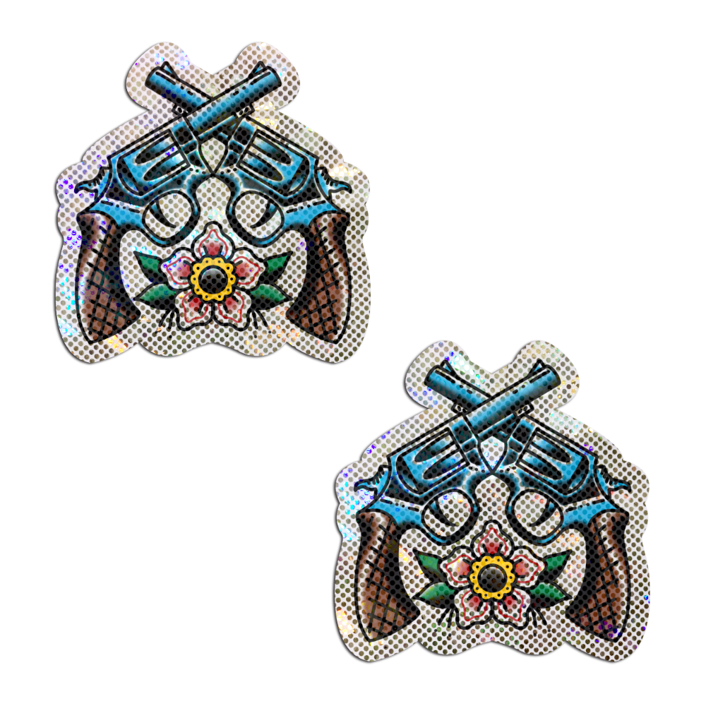 5-Pack: Pistols: Glittering Six Guns Diamond Thom™ Nipple Pasties by Pastease® o/s