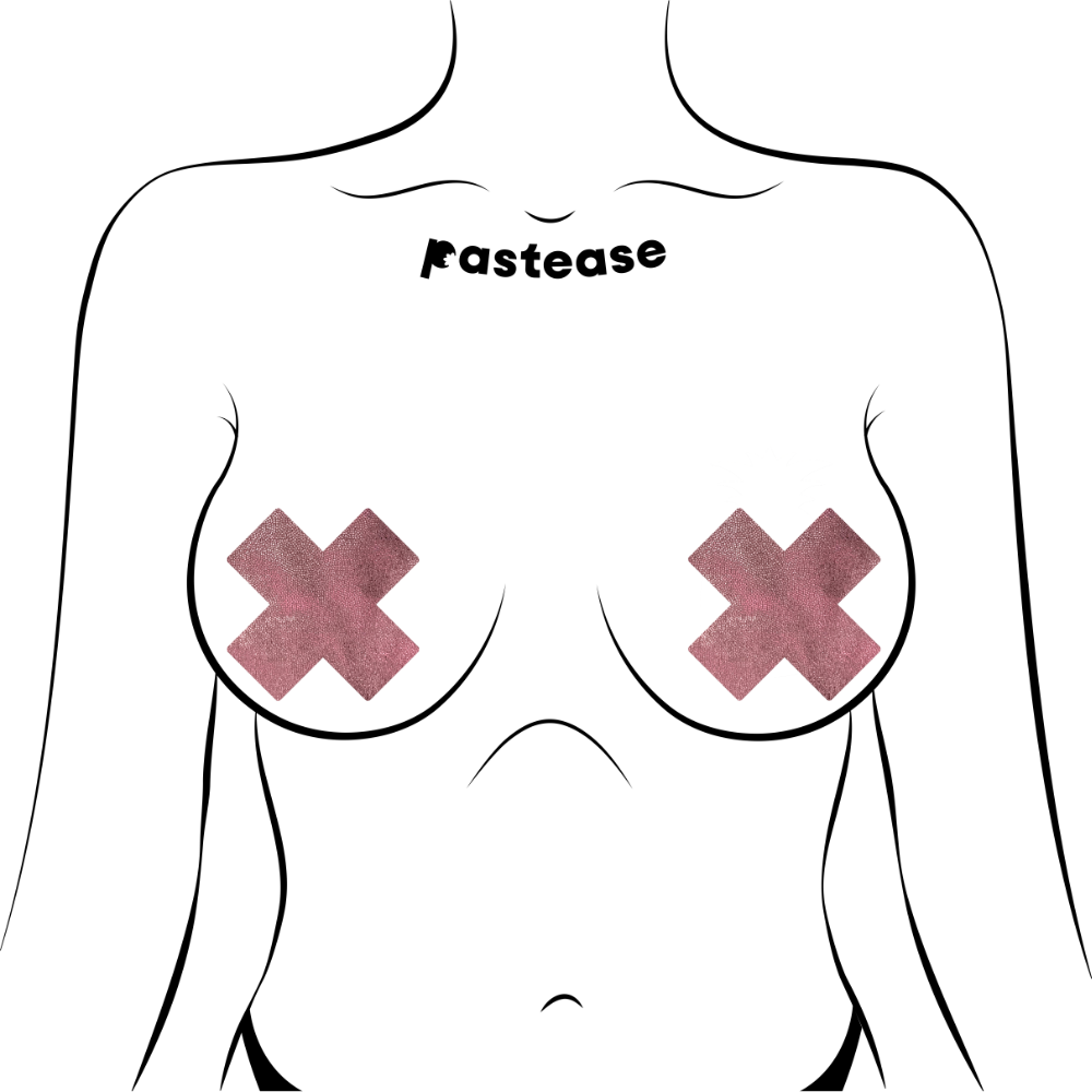 5-Pack: Plus X: Liquid Baby Pink Cross Nipple Pasties by Pastease® o/s
