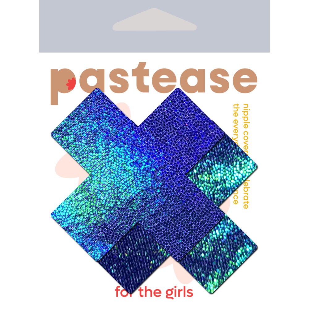5-Pack: Plus X: Liquid Spectrum Blue Cross Nipple Pasties by Pastease® o/s