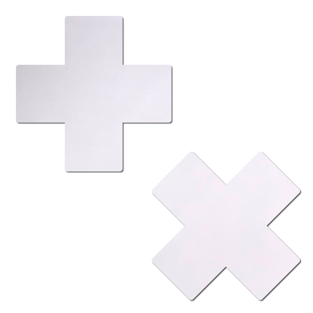 5-Pack: Cross: White Cross Nipple Pasties by Pastease® o/s