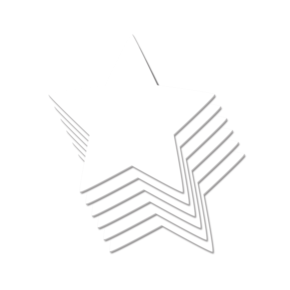 5-Pack: Refills Star: Three Pair Double Stick Shapes per Set