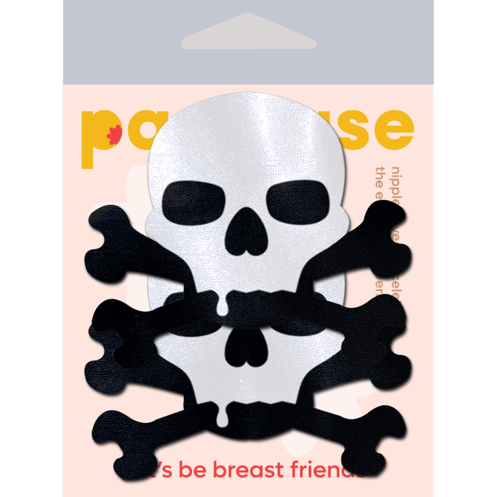 5-Pack: Skull: Sullen Skull Black & White Nipple Pasties by Pastease® o/s