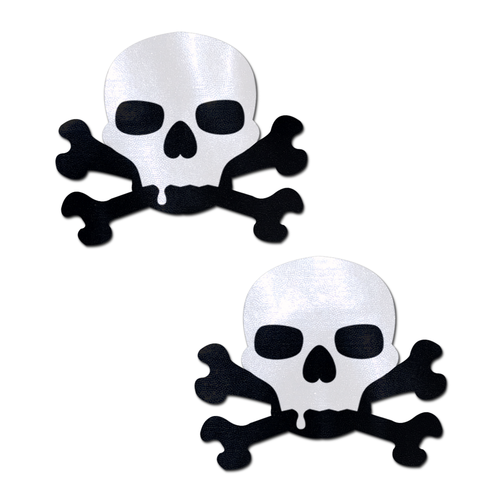 5-Pack: Skull: Sullen Skull Black & White Nipple Pasties by Pastease® o/s