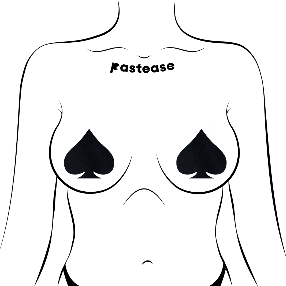 5-Pack: Spade: Liquid Black Spade Nipple Pasties by Pastease®