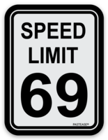 5-Pack: Sticker: Pastease® Speed Limit 69