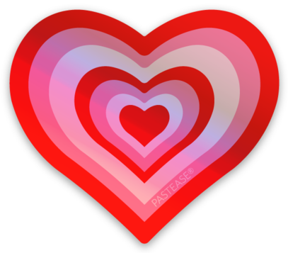 5-Pack: Sticker: Pastease® Radiating Holographic Pink Heart