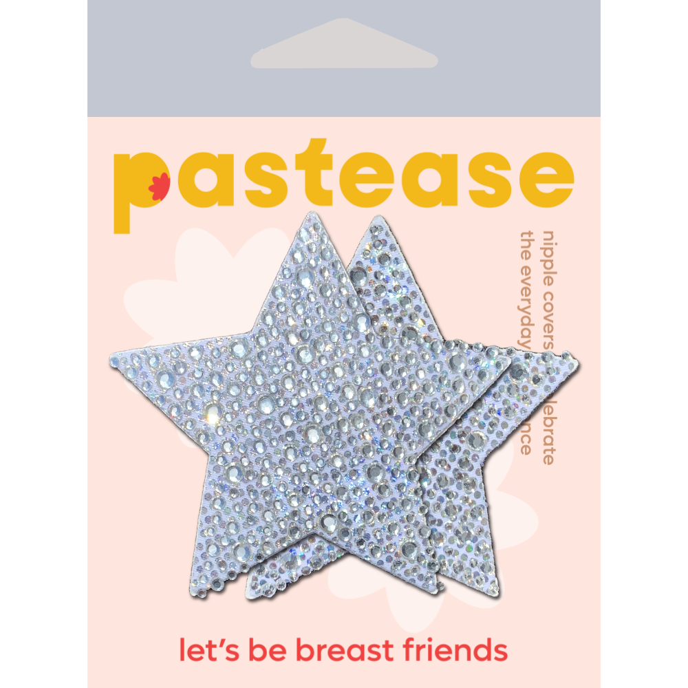 5-Pack: Star: Crystal Silver Nipple Pasties by Pastease® o/s