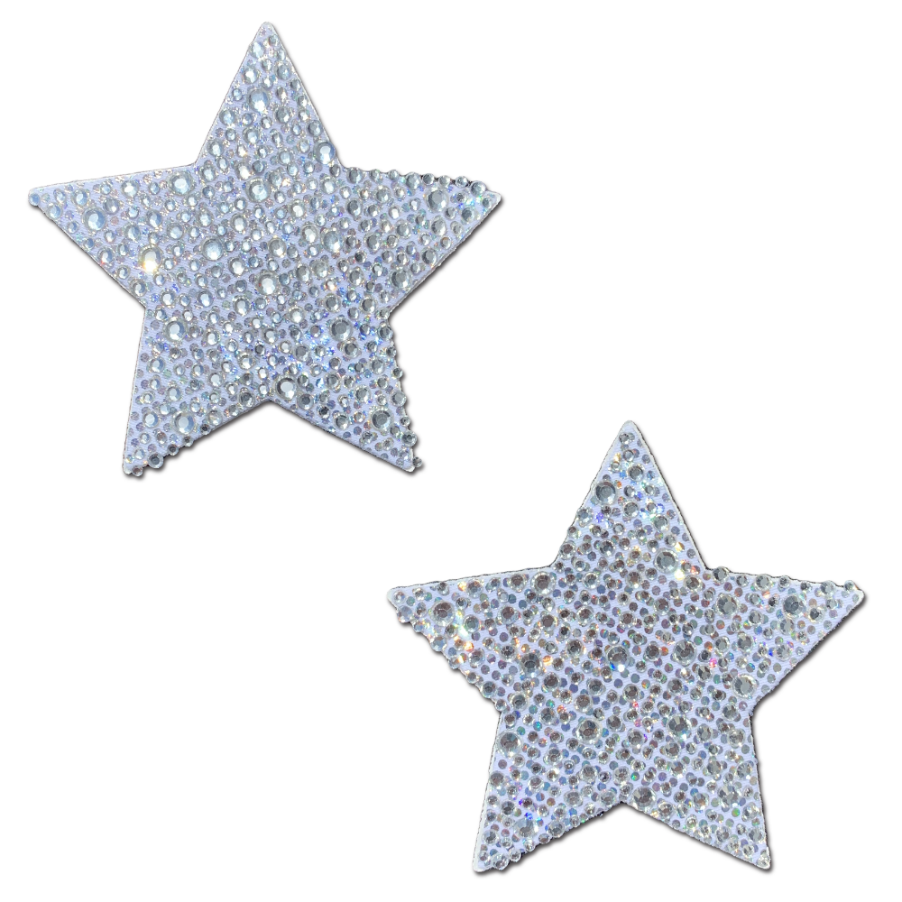 5-Pack: Star: Crystal Silver Nipple Pasties by Pastease® o/s