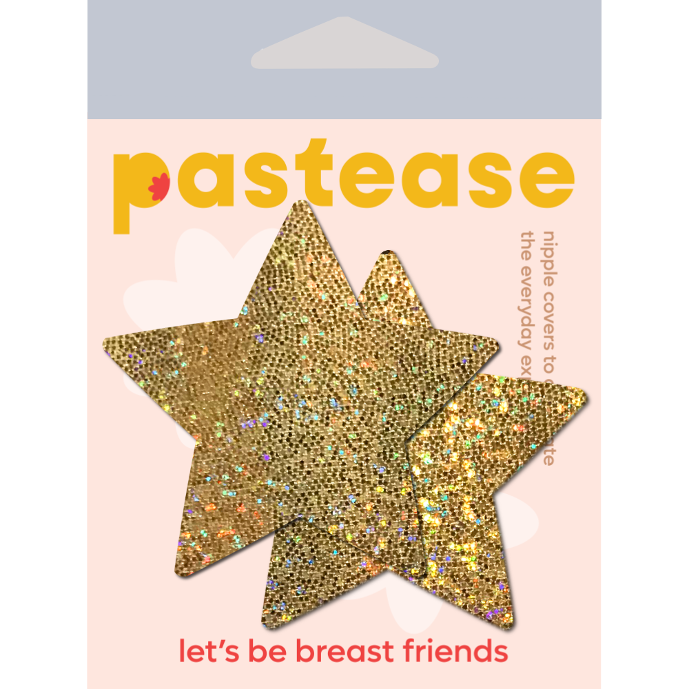 5-Pack: Star: Gold Glitter Star Nipple Pasties by Pastease® o/s