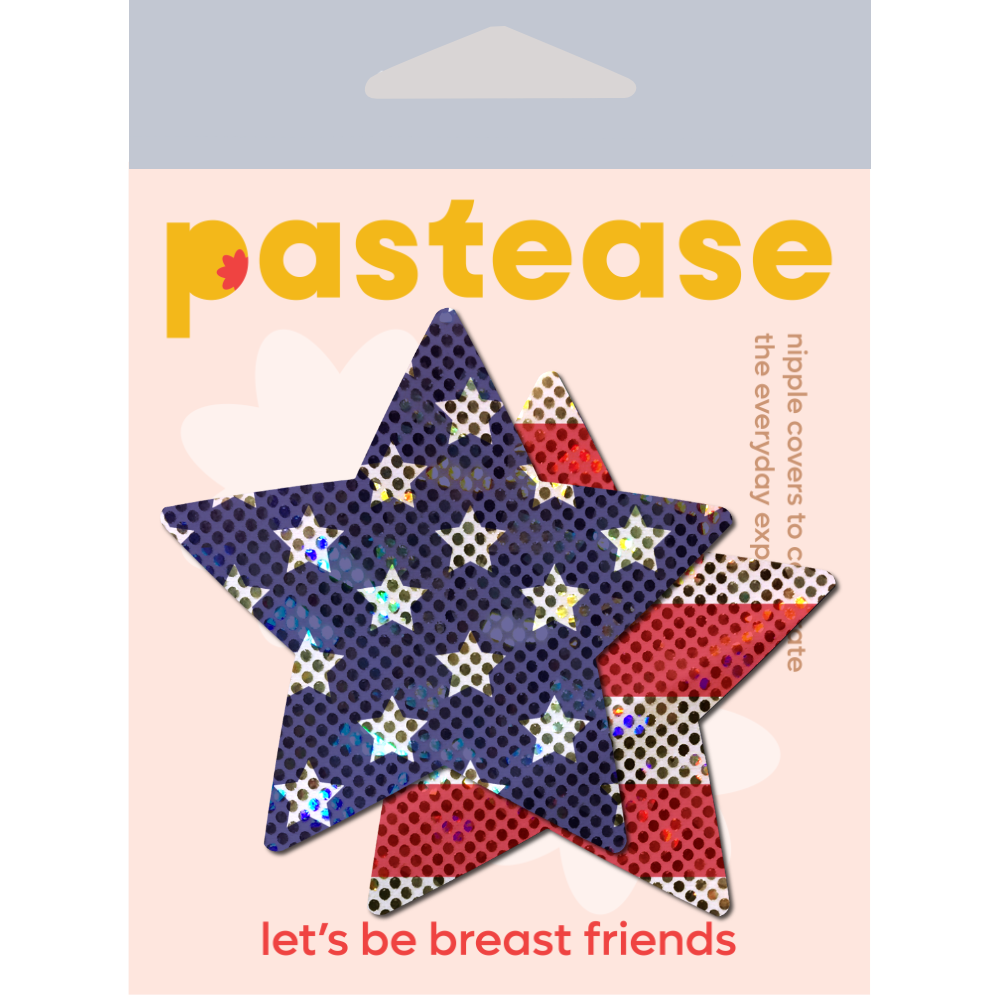 5-Pack: Star: Glittering Stars & Stripes Patriotic Star Nipple Pasties by Pastease® o/s