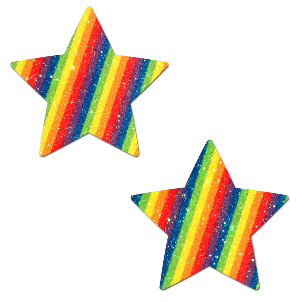5-Pack: Star: Glittering Double Rainbow Star Nipple Pasties by Pastease® o/s