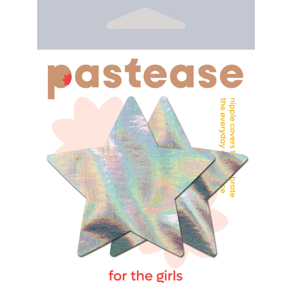 5-Pack: Star: Silver Holographic Star Nipple Pasties by Pastease® o/s
