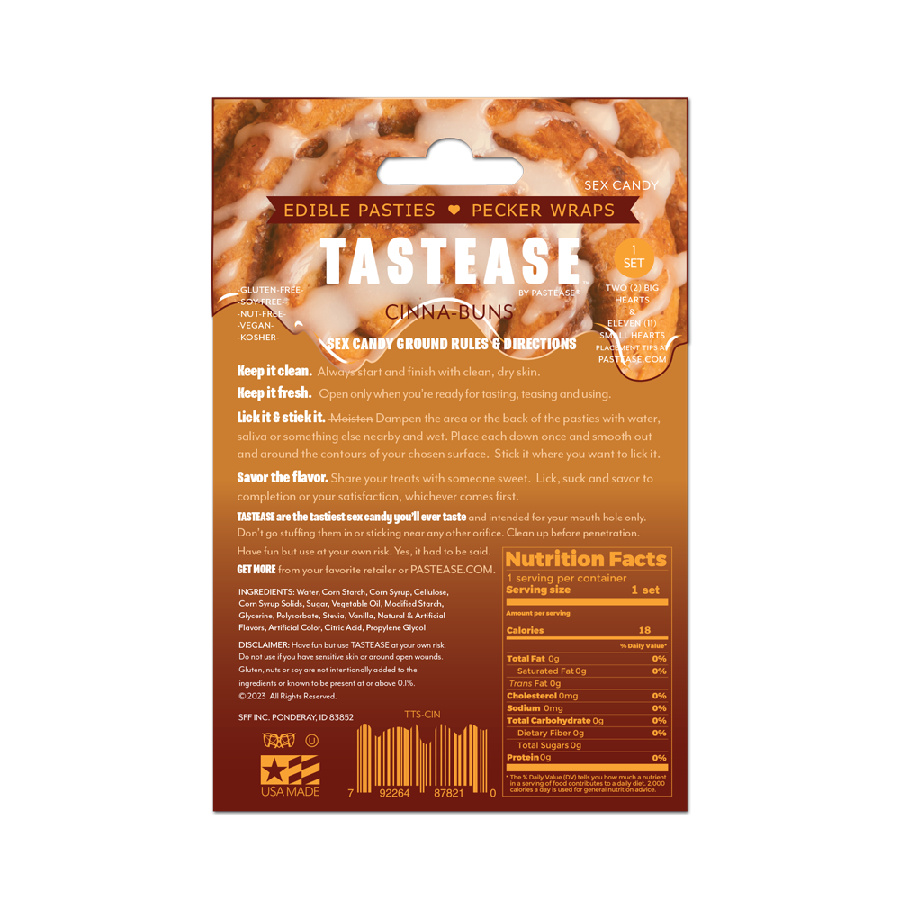5 Pack: Tastease: Edible Pasties & Pecker Wraps Cinna-Buns Cinnamon Roll Candy by Pastease®