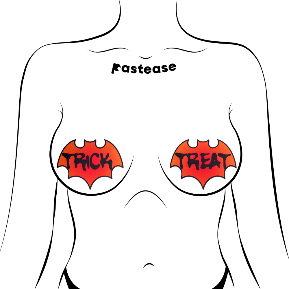 5-Pack: Vamp: Blood Orange Halloween Trick or Treat Bat Nipple Pasties by Pastease® o/s