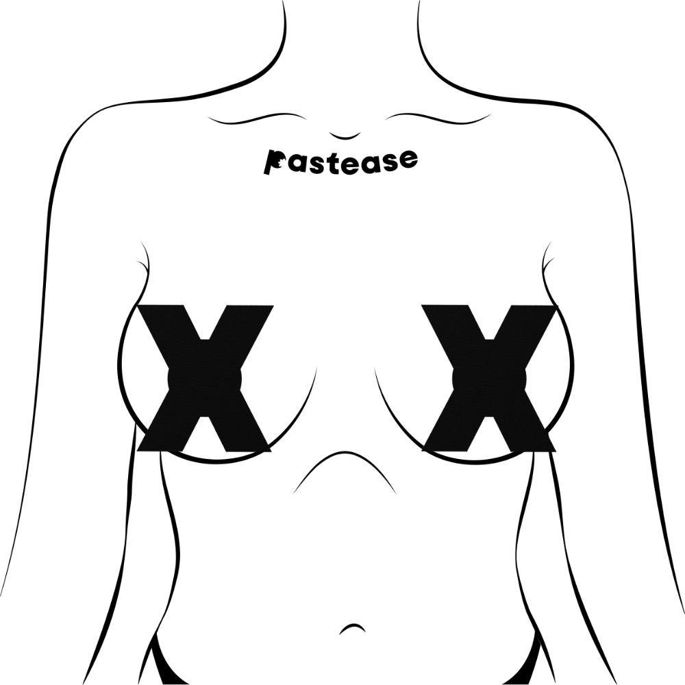 5-Pack: X: Black X's Nipple Pasties by Pastease®