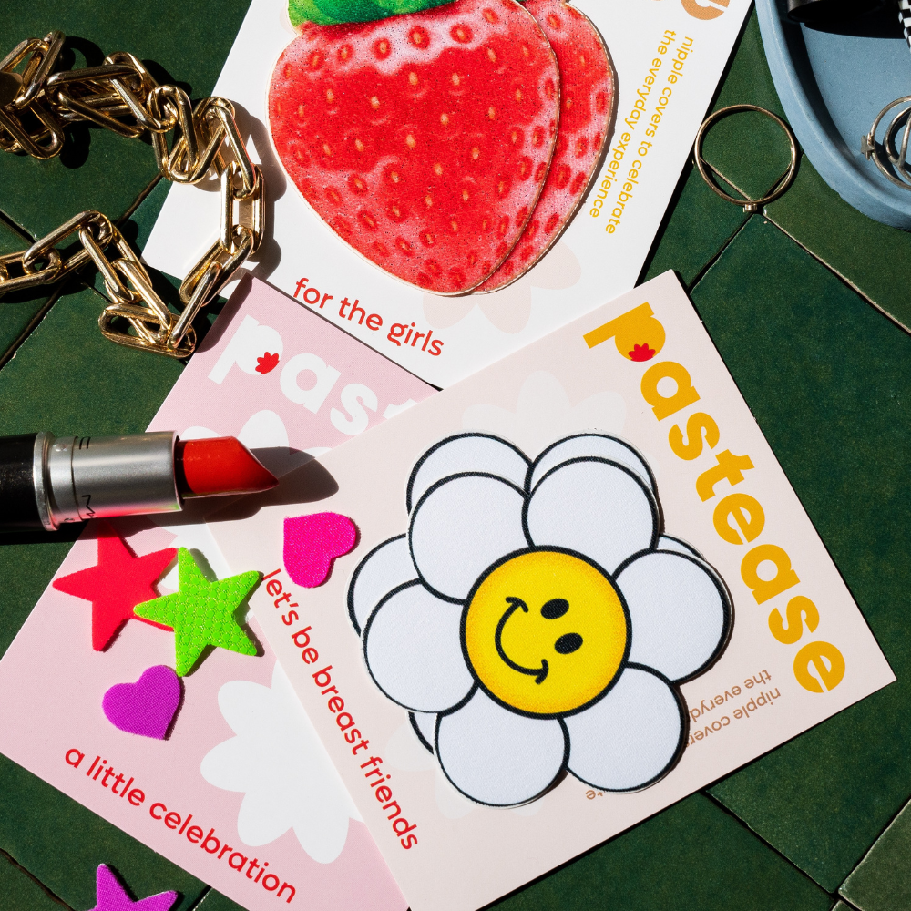 5 Pack: Daisy: Smiling Flower Happy Face Nipple Pasties by Pastease® o/s