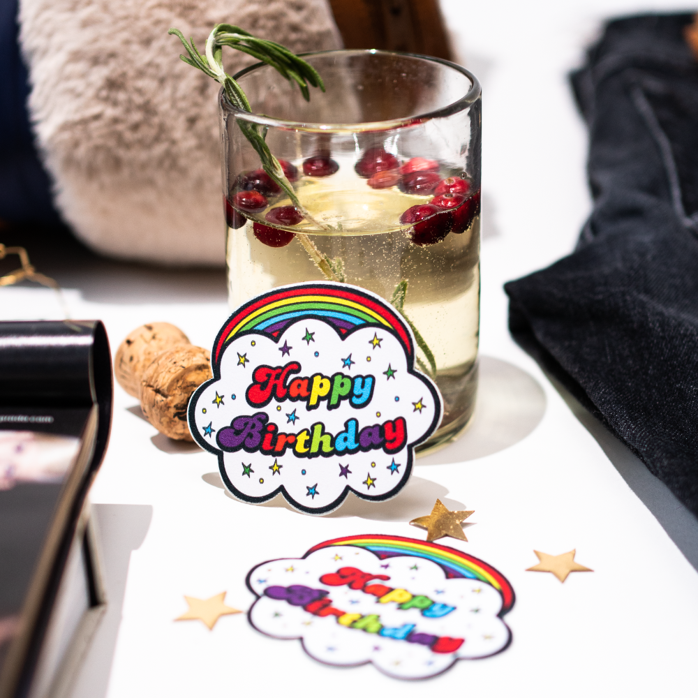 5-Pack: Cloud: Rainbow 'Happy Birthday' Cloud Nipple Pasties by Pastease® o/s