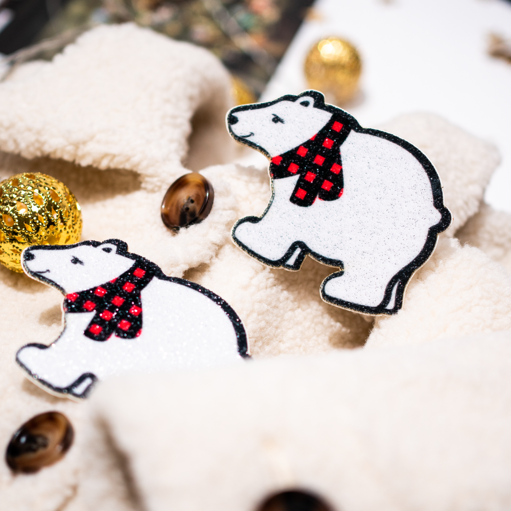 5 Pack: Polar Bear with Scarf Sparkling Nipple Pasties by Pastease®