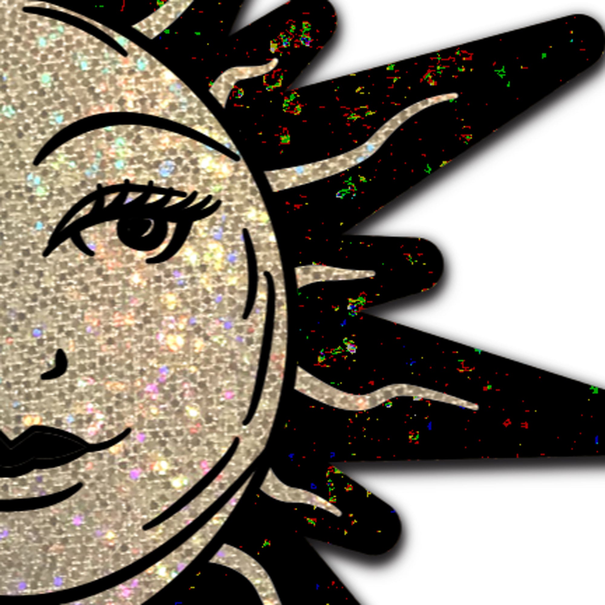 5-Pack: Sunburst: Sun & Moon Faces on Gold Glitter Sun Nipple Pasties by Pastease® o/s