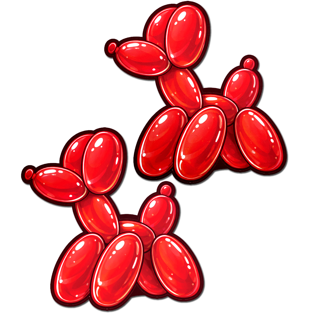 5-Pack: Red Balloon Animal Breast Pasties by Pastease®