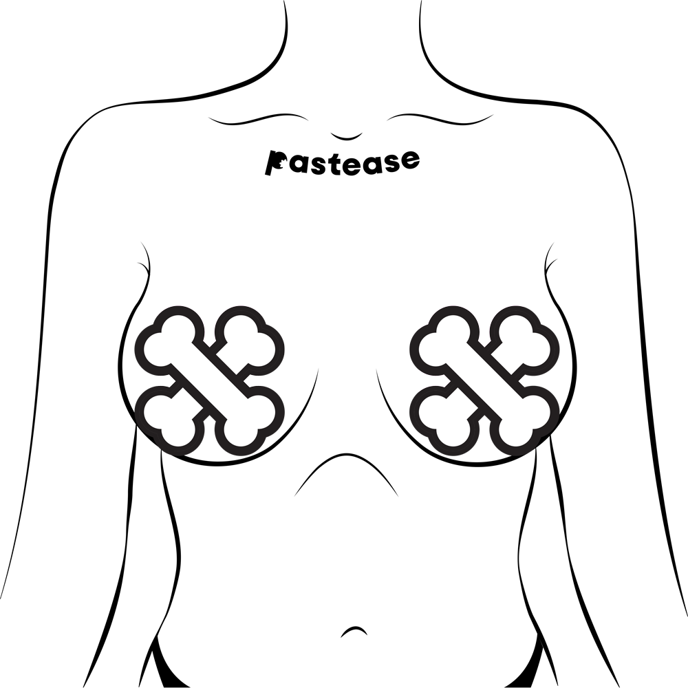 5-Pack: White Crossbone Breast Pasties by Pastease®