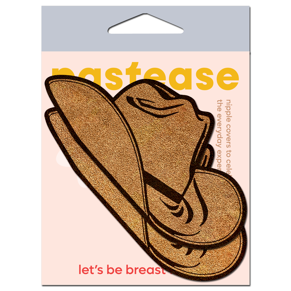 5-Pack: Wild West Brown Suede Cowboy Hat Nipple Pasties Stylish Nipple Covers by Pastease®