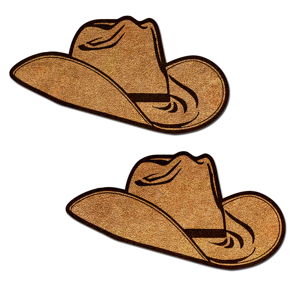 5-Pack: Wild West Brown Suede Cowboy Hat Nipple Pasties Stylish Nipple Covers by Pastease®