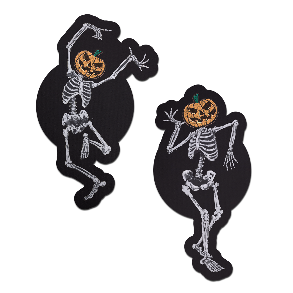 5-Pack: Dancing Skeletons Pasties with Pumpkin Heads Spooky Scary Skeletons Pastease