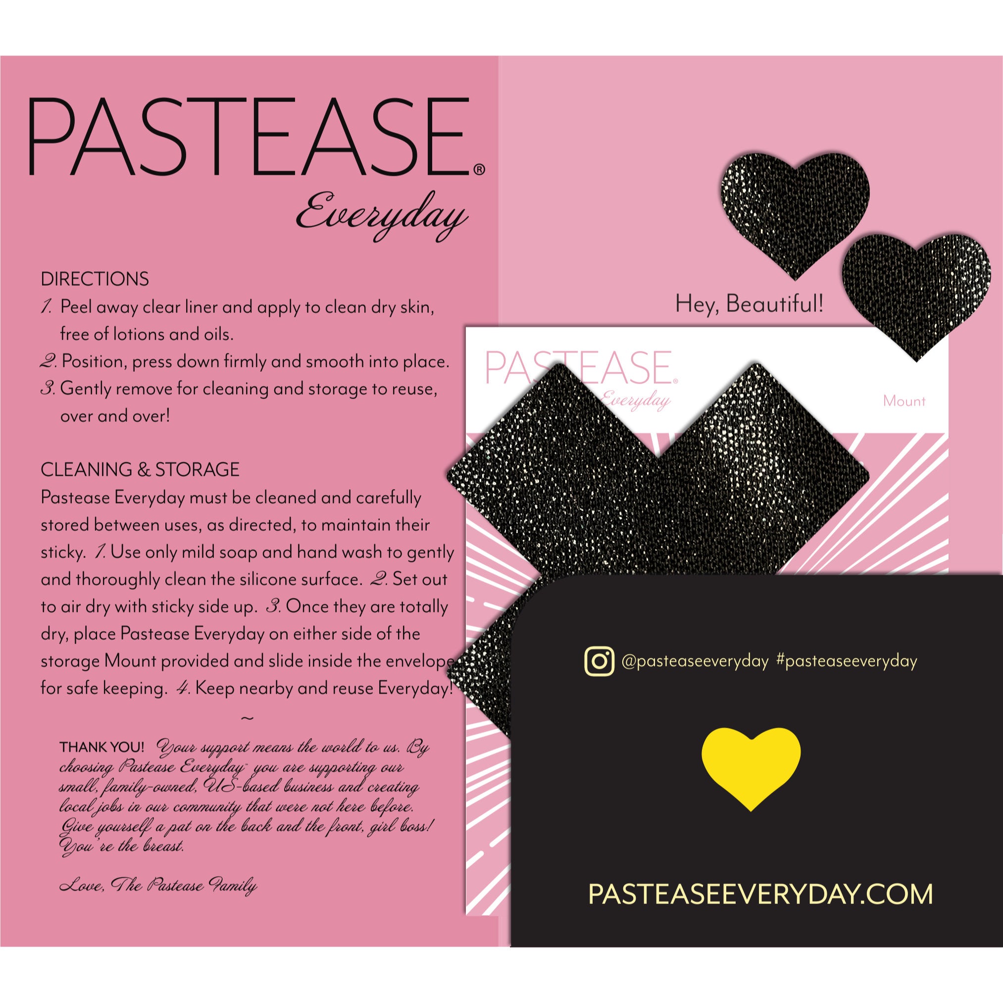 5-Pack: Everyday Reusable: Liquid Black Cross Reusable Nipple Pasties by Pastease Everyday™