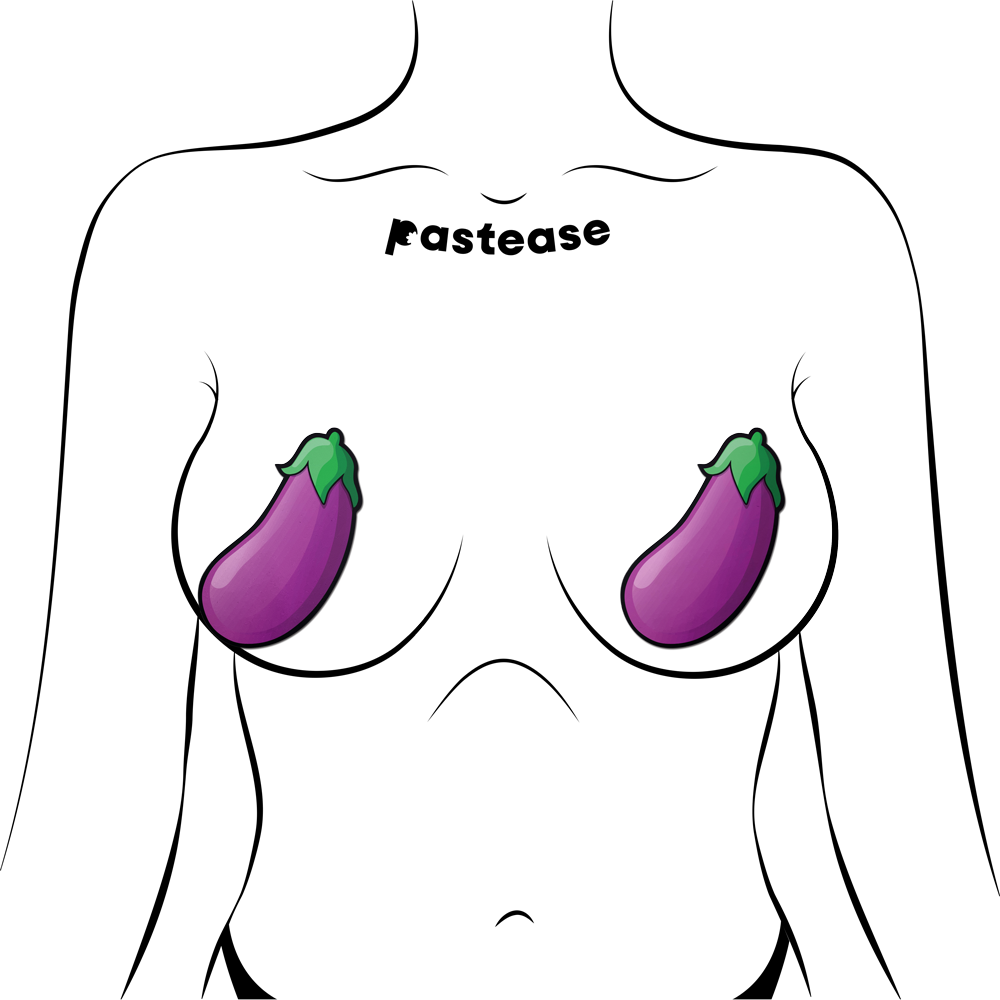 5-Pack: Eggplant Pasties Fat Purple Emoji Nipple Covers by Pastease