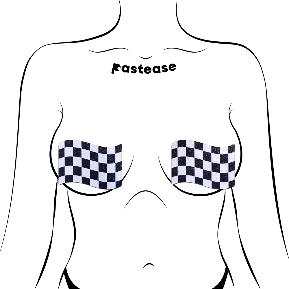 5-Pack: Checkered Flag Racing Breast Pasties by Pastease®