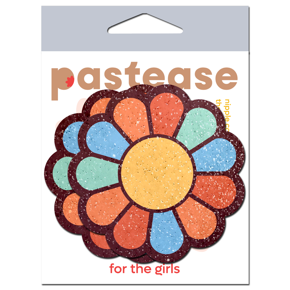 5 Pack: Rainbow Flower Pasties Hippy Rainbow Daisy Breast Covers by Pastease
