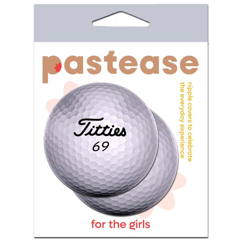 5 Pack: Golfball Pasties 'Titties' Logo Golfing Nipple Covers by Pastease