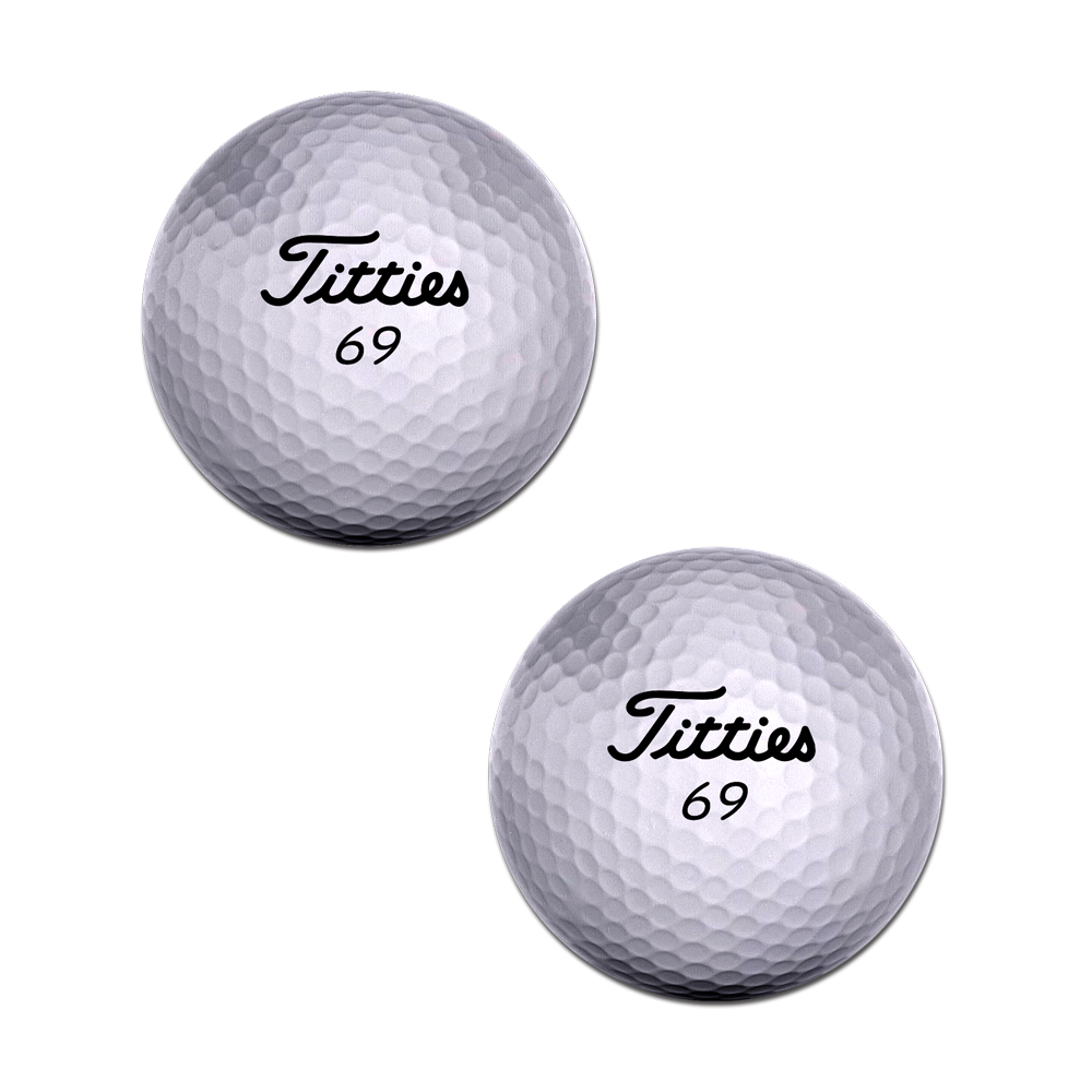 5 Pack: Golfball Pasties 'Titties' Logo Golfing Nipple Covers by Pastease